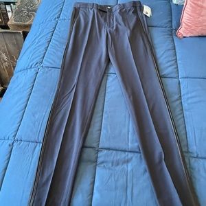 H & M Men’s Navy Blue with Black Stripe Flat Front Skinny Fit Dress Pants Sz. 32